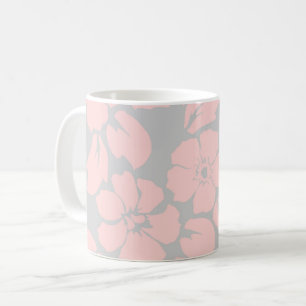 Mug Rose pastel et floral gris