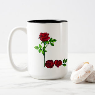 Mug Rose peint à la main - Romantique Floral Coffe