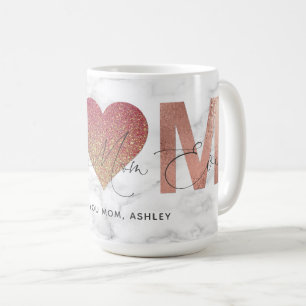 Mug Rose personnalisé Gold Best Mom Citer la fête des 