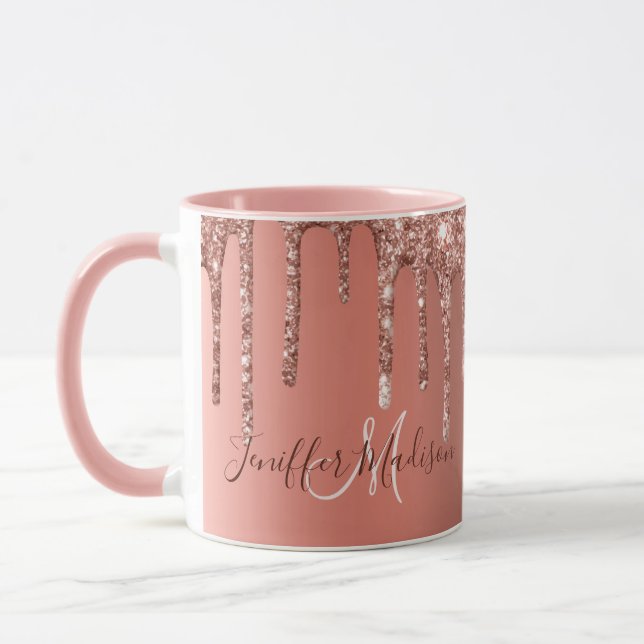 Mug Rose personnalisé Parties scintillant Gold Drivers (Gauche)
