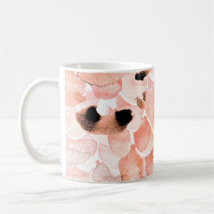 Mug Rose, pivoine, feuille, motif aquarelle.