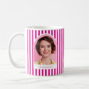 Mug Rose Poudré Rétro Personnalisé Photo Nom C