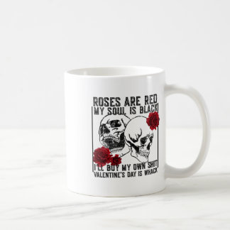 Mug Rose rétro sont rouge Mon âme est noir squelette a