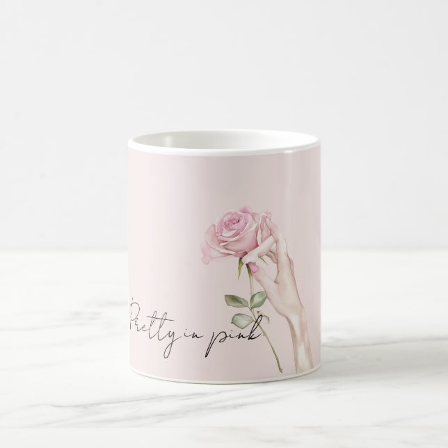 Mug Rose rose à la main (Centre)