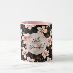 Mug Rose rose noire noire noire Floral or