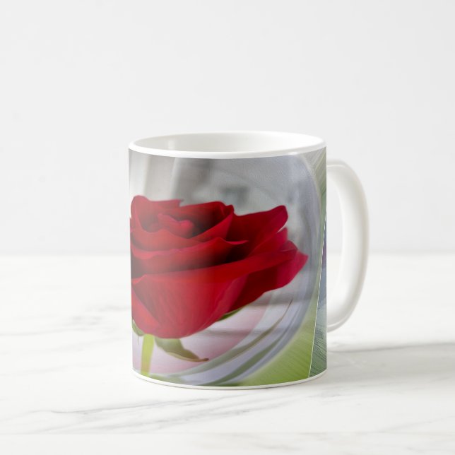 Mug Rose rouge 2 (Devant droit)