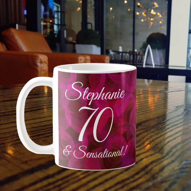 Mug Rose rouge Abstraite 70 et anniversaire sensationn (Créateur téléchargé)
