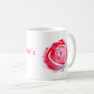 Mug Rose rouge et blanc pour la fête des mères