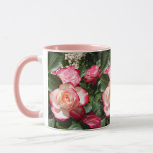 Mug Rose rouge et blanche Fleurs Roses florales