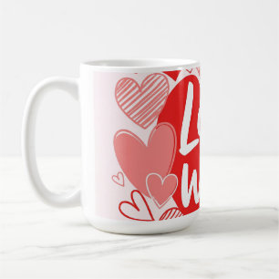 Mug Rose rouge gras "L'amour est la réponse" Tee graph
