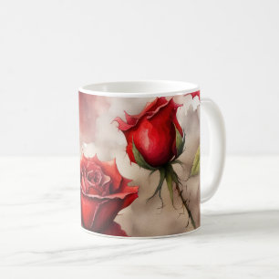Mug Rose rouge Saint-Valentin ou Merci