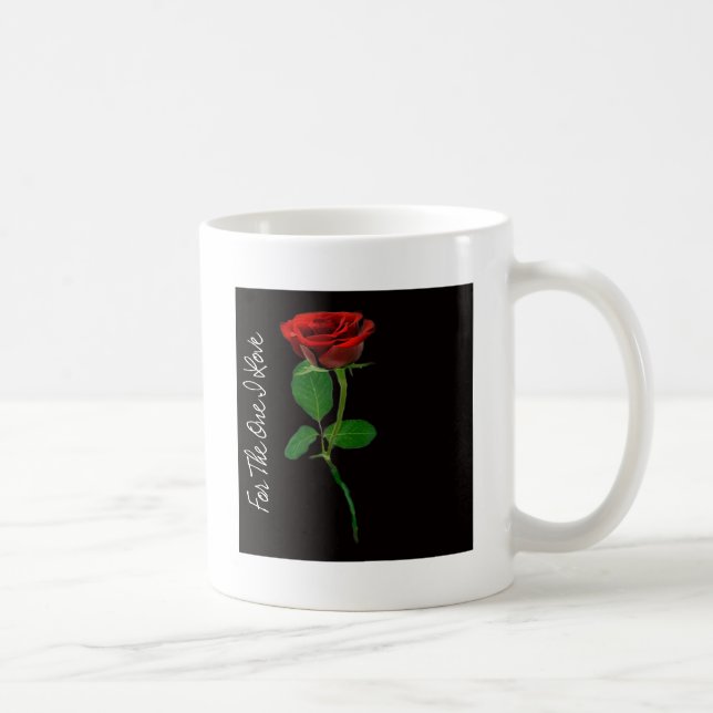 Mug Rose rouge simple - à celui que j'aime (Droite)
