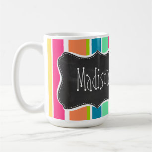 Mug Rose saumoné et vert de Seafoam ; Tableau vintage