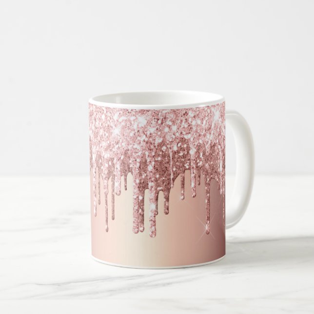 Mug Rose tendance Parties scintillant or disques Graph (Devant droit)