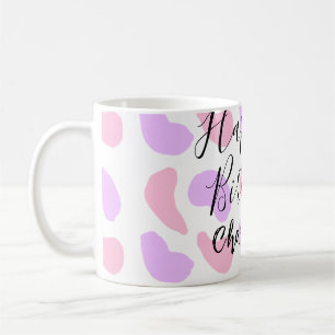 Mug Rose violet abstrait formes heureux 1er anniversai