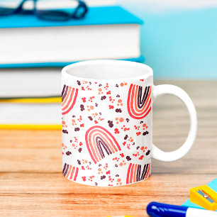 Mug Rose Violet Chaud Rétro Abstrait Arc-en-Ciel Aquar