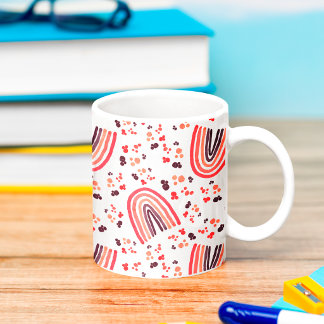 Mug Rose Violet Chaud Rétro Abstrait Arc-en-Ciel Aquar