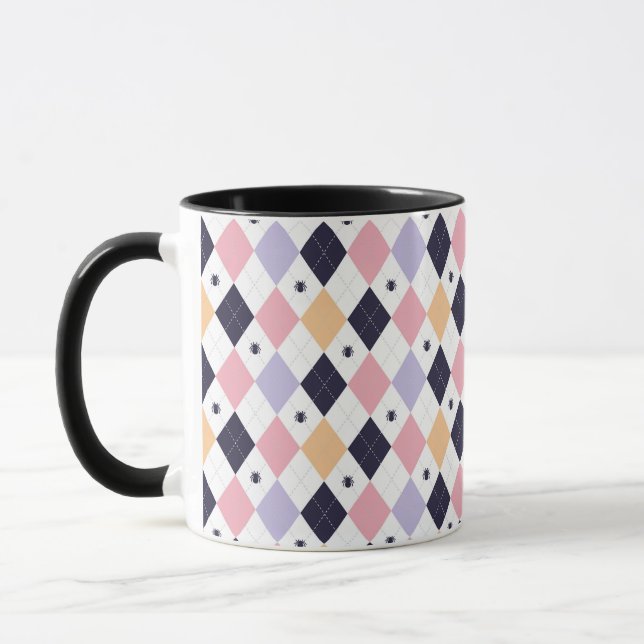 Mug Rose violet diamant avec araignée (Gauche)
