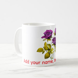 Mug Rose Violette Personnalisé | Ajoutez Votre Nom