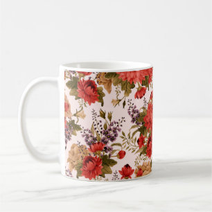 Mug Roses à motifs floraux sans couture avec chrysanth