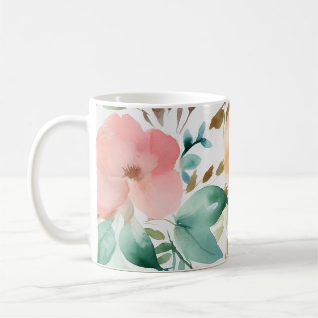 Mug Roses aquarelle 4 (Gauche)