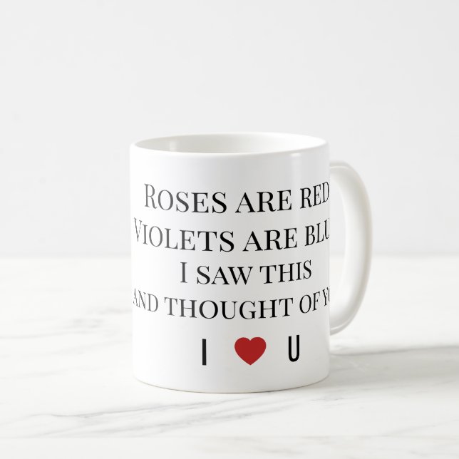 Mug Roses Are Red Valentine’s  – Romantic Typography  (Devant droit)