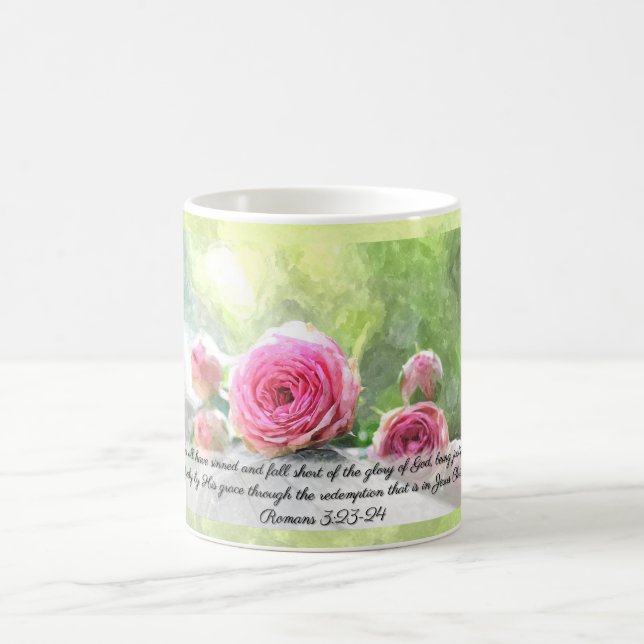Mug Roses d'aquarelle avec le 3h23 de Romains et 24 (Centre)