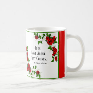 Mug Roses de citation de St Therese rouges