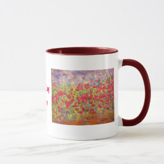 Mug roses de floraison (slogan)