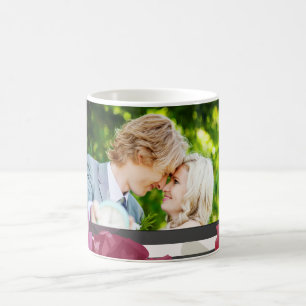 Mug Roses de l'anniversaire du mariage, bandes, photo 