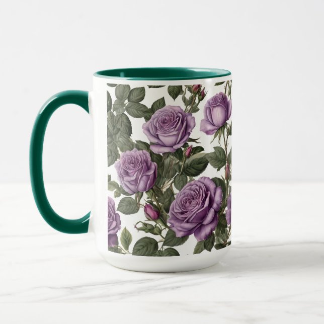 Mug Roses de Rose pourpre, (Gauche)