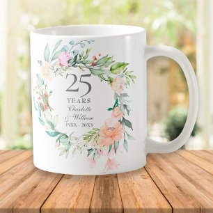 Mug Roses de verdure pour les 25 ans de mariage