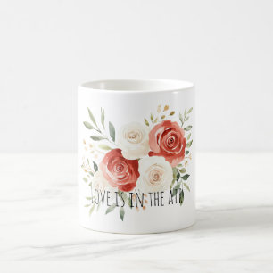 Mug Roses Fleur d'Amour Crème Rouge