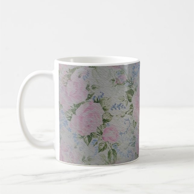 Mug Roses floraux roses Vintages (Gauche)