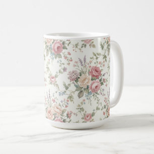 Mug Roses pastel élégant shabby chic