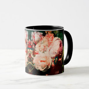MUG ROSES ROSES,FLEURS,GLYCINES ET PAPILLON