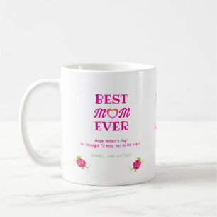 Mug Roses roses mignonnes Coeur Meilleure maman Jour d