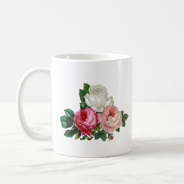 Mug Roses roses personnalisées Mère de la mariée Café  (Gauche)