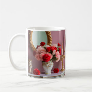 Mug Roses rouges avec miroir, romance