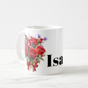 Mug Roses rouges et lavande Musique personnalisée
