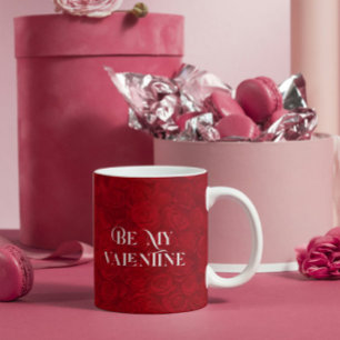 Mug Roses rouges romantiques Bandes d'or Accent