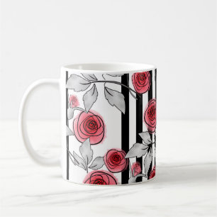 Mug Roses rouges, roses aquarelle