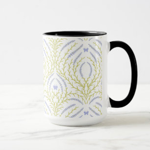 Mug Roses sauvages et papillons /rose/vert pâle/jaune