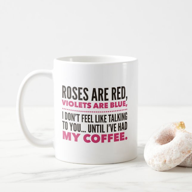 Mug Roses sont rouges, violets bleus, poème amusant ta (Avec donut)