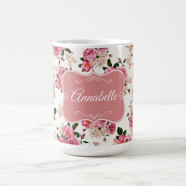 Mug Roses victoriens roses {ersonalize (Centre)