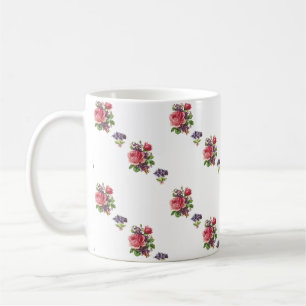 Mug Roses Violettes Rétro Romantiques Cottage Shabby C