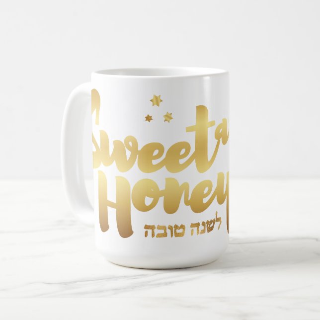 Mug Rosh Hashanah Juif Hébreu New Year Coff (Devant gauche)