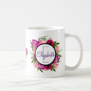 Mug Rosier rose et bouquet floral de crapaud