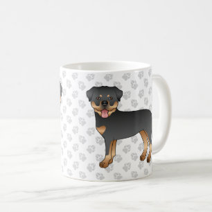 Mug Rotation Noire Et Tan Coupe Cartoon Chien Et Patro