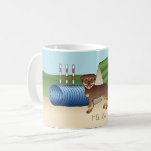Mug Rotation Rouge Et Tan Avec Équipement D'Agilité